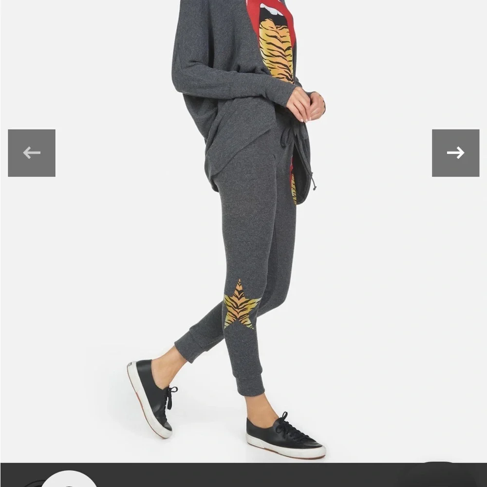 NWT Lauren Moshi Kizzy Tiger Tongue Crop sweatpants XS - Picture 3 of 12